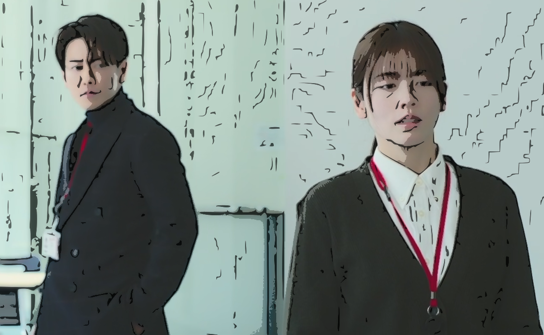 私の夫と結婚して｜第１話｜休日の会社で話をする神戸美紗（小芝風花）と鈴木亘（佐藤健）