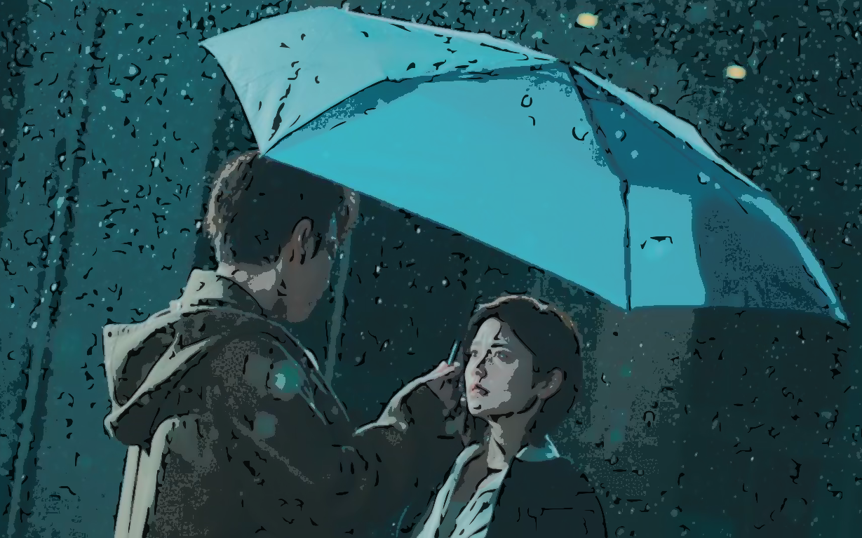 私の夫と結婚して｜第２話｜雨の中、神戸美紗（小芝風花）に傘をさす鈴木亘（佐藤健）