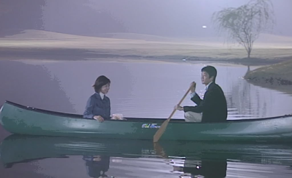 やまとなでしこ、第２話、忍び込んた池のボートでデートをする中原 欧介（堤真一）と神野 桜子（松嶋菜々子）
